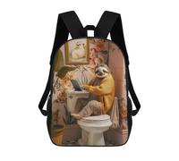 sinyumoney Sloth Funny Toilet Laptop Zaino Scolastico Per Bambini, Stampato in 3D, Borsa Scolastica Alla Moda, Borsa Scolastica Casual Per Ragazzi, Studenti Delle Scuole Elementari E Medie 17inch