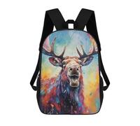 sinyumoney Sloth in Vibrante Hoodie Zaino Stampato 3D Per Bambini Zaino Leggero Per Scuole E Studentesse Borsa Da Assaggiare Per La Presepe, Colorful Moose Ritratto, 17"