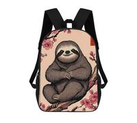 sinyumoney Sloth Japanese Cherry Blossom Zaini Casual Per Bambini, Borse Scolastiche Per Ragazzi E Ragazze, Zaini Per Libri, Zaini 17inch