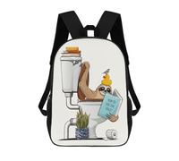 sinyumoney Sloth Using Toilet Zaino Scolastico Per Bambini Stampato in 3D Per Bambini, Zaini Da Viaggio, Borse Per Libri Per Ragazzi, Studenti Delle Scuole Elementari 17inch