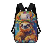 sinyumoney Sloth with Toilet Paper Crown Zaino Scolastico Per Bambini, Stampato in 3D, Borsa Scolastica Alla Moda, Borsa Scolastica Casual Per Ragazzi, Studenti Delle Scuole Elementari E Medie 17inch