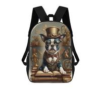sinyumoney Smart Boston Terrier Zaino Scolastico Stampato in 3D, Borse Scolastiche Per Ragazzi E Ragazze, Zaino Per Laptop Per Bambini/studenti/adulti 17inch