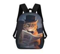 sinyumoney Smart Funny Tabby Hat Cat Zaino Per Bambini, Borsa Scolastica Di Grande Capacità, Zaino Per Studenti, Zaino Per Ragazzi, Ragazze, Adulti, Adolescenti 17inch