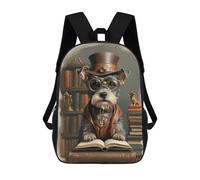 sinyumoney Smart Mini Schnauzer Dog Zaino Scolastico Stampato in 3D Zaino Scolastico Per Bambini Zaini Scolastici Zaini Da Viaggio Borsa Casual Alla Moda Per Bambini Studenti Scolastici 17inch