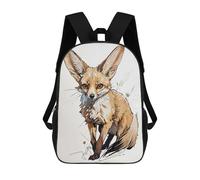 sinyumoney Smiling Corgi Illustrazione Zaino Scuola Per Bambini Stampato 3D Ideale Per Viaggi E Libri, Fennec Fox Illustrazione, 17"