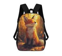 sinyumoney Smiling Fox Zaino Scolastico Stampato in 3D Zaino Scolastico Per Bambini Zaini Scolastici Zaini Da Viaggio Borsa Casual Alla Moda Per Bambini Studenti Scolastici 17inch