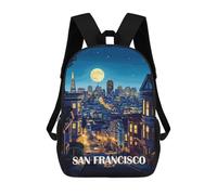 sinyumoney Smiling Polar Bear Cub Zaino Scuola Per Bambini Stampato 3D Ideale Per Viaggi E Libri, San Francisco Cityscape At Night, 17"