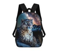 sinyumoney Snow Leopard Majesty Zaino, Zaino Per Bambini, Borsa Scolastica Per Studenti, Zaino Per Libri, Borsa Scolastica Stampata in 3D Per Ragazzi E Ragazze 17inch