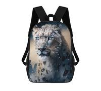 sinyumoney Snow Leopard Portrait Zaini Stampati in 3D Per Bambini, Zaini Scolastici, Zaini Casual Da Esterno, Zaini Casual Alla Moda Per Bambini, Borse Da Viaggio Carine 17inch