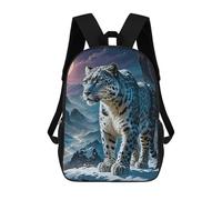 sinyumoney Snow Leopard Under Moonlight Zaino Per Bambini Stampato in 3D Zaino Scolastico Per Bambini Zaini Da Viaggio Per Bambini Borse Per Libri Ad Alta Capacità Zaino Per Bambini Zainetto 17inch