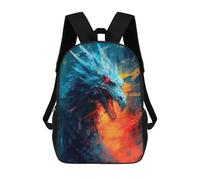sinyumoney Snow Leopard Zaini Per Bambini, Zaini, Zaini Scuola Stampati 3D, Zaini Da Viaggio Alla Moda Per Bambini (primario, College), Mystic Dragon Painting, 17"
