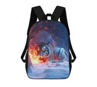 sinyumoney Snow Tiger's Fiery Gaze Zaino Scolastico Stampato in 3D, Borse Scolastiche Per Ragazzi E Ragazze, Zaino Per Laptop Per Bambini/studenti/adulti 17inch