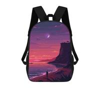 sinyumoney SoCal LA Sunset Pixel Art Zaino Scolastico Stampato in 3D Per Bambini, Zaino Scolastico Casual Alla Moda Per Bambini Studenti 17inch