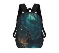 sinyumoney Solitary Pirate Zaino Scolastico Alla Moda Per Studenti, Adatto A Ragazzi E Ragazze, Ideale Per Viaggi All'aperto E Attività Ricreative. 17inch