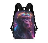 sinyumoney Space Animal Monkey Zaino Scolastico Per Bambini, Borsa Scolastica Stampata in 3D Per Ragazzi, Studenti Delle Scuole Elementari E Medie 17inch
