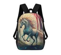 sinyumoney Space Explorer's Journey - 10 zaino scolastico stampato 3D per bambini, zaino da viaggio alla moda e casual per scolari, Enchanted Unicorn Forest -2, 17"