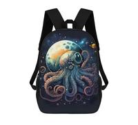 sinyumoney Space Octopus Adventure Zaini Per Bambini Zaino Scolastico Borsa Scolastica Stampata in 3D Borsa Scolastica Per Ragazzi Studenti Delle Scuole Elementari E Medie 17inch