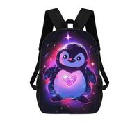sinyumoney Space Penguin Lovers Zaini, Zaino Per Bambini, Borsa Scolastica Per Studenti, Zaini Da Viaggio Stampati in 3D, Zaino Accessorio Moda, Zaini Impermeabili Per Bambini 17inch