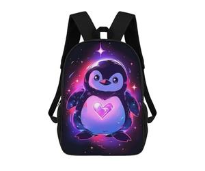 sinyumoney Space Penguin Lovers Zaini, Zaino Per Bambini, Borsa Scolastica Per Studenti, Zaini Da Viaggio Stampati in 3D, Zaino Accessorio Moda, Zaini Impermeabili Per Bambini 17inch