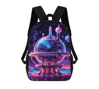 sinyumoney Space Station Zaini Stampati in 3D Per Bambini, Zaini Scolastici, Borse Scolastiche, Zaini Alla Moda Per Ragazzi, Studenti Delle Scuole Elementari E Medie 17inch