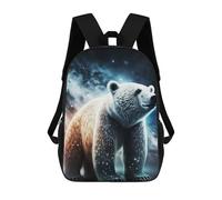 sinyumoney Space White Bear Zaini Casual Per Bambini, Borse Scolastiche Per Ragazzi E Ragazze, Zaini Per Libri, Zaini 17inch