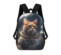 sinyumoney Spacesuit Astronaut Cat Zaini Casual Per Bambini, Borse Scolastiche Per Ragazzi E Ragazze, Zaini Per Libri, Zaini 17inch
