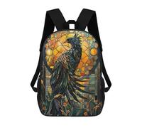 sinyumoney Splash Paint Gorillas Zaini Stampati 3D Per Bambini, Borse Da Scuola Alla Moda Per Ragazzi Borse Da Viaggio Borse Scuola Per Studenti Di Scuola, Stained Glass Phoenix, 17"
