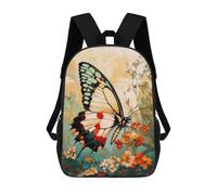 sinyumoney Splash Paint Gorillas Zaini Stampati 3D Per Bambini, Borse Da Scuola Alla Moda Per Ragazzi Borse Da Viaggio Borse Scuola Per Studenti Di Scuola, Butterfly On Flowers, 17"