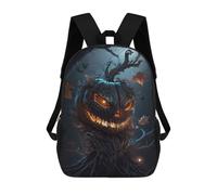 sinyumoney Spooky Ghost Ride - Zaino scolastico per bambini con stampa 3D, ideale per viaggi e libri, Halloween II, 17"