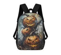sinyumoney Spooky Ghost Ride - Zaino scolastico per bambini con stampa 3D, ideale per viaggi e libri, Halloween XVIII, 17"