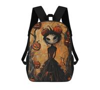 sinyumoney Spooky Ghost Ride - Zaino scolastico per bambini con stampa 3D, ideale per viaggi e libri, Halloween XV, 17"