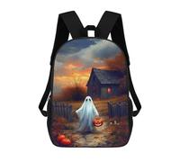 sinyumoney Spooky Ghost Ride - Zaino scolastico per bambini con stampa 3D, ideale per viaggi e libri, Spooky Stroll, 17"