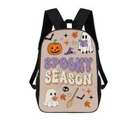 sinyumoney Spooky Season Book Ghost Zaino Scolastico Alla Moda Per Studenti, Adatto A Ragazzi E Ragazze, Ideale Per Viaggi All'aperto E Attività Ricreative. 17inch
