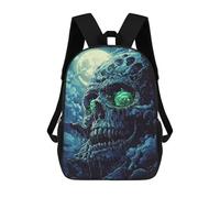 sinyumoney Spooky Skull with Glowing Eye Zaini Stampati 3D Per Bambini Zaini Alla Moda E Casual Per Il Giorno Borse Da Viaggio, Zaini All'aperto Per Ragazzi E Ragazze, Stile:, 17"