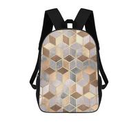sinyumoney Square Textures 1 Zaini Per Bambini Zaino Scolastico Borsa Scolastica Stampata in 3D Borsa Scolastica Per Ragazzi Studenti Delle Scuole Elementari E Medie 17inch