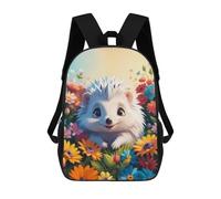 sinyumoney Squirrel, zaino stampato 3D per bambini, zaino alla moda, per scuola, viaggi e tempo libero, grande zaino per ragazzi e ragazze, Hedgehog, 17"