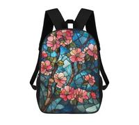 sinyumoney Stained Glass Cherry Blossom Zaino Per Bambini, Borsa Scolastica Di Grande Capacità, Zaino Per Studenti, Zaino Per Ragazzi, Ragazze, Adulti, Adolescenti 17inch