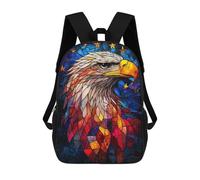 sinyumoney Stained Glass Eagle Zaino Scolastico Per Bambini Alla Moda Casual Zaini Per Bambini Stampati in 3D Borse Scolastiche Per Ragazzi Zaino Grande 17inch