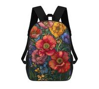 sinyumoney Stained Glass Floral Panel-3 Zaino Impermeabile Da Viaggio, Borsa Per Computer Per Campus, Viaggi All'aperto, Sport 17inch