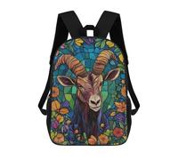 sinyumoney Stained Glass Goat Zaini, Zaino Per Bambini, Borsa Scolastica Per Studenti, Zaini Da Viaggio Stampati in 3D, Zaino Accessorio Moda, Zaini Impermeabili Per Bambini 17inch