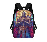 sinyumoney Stained Glass Peacekeeper Zaini Per Bambini Zaino Scolastico Borsa Scolastica Stampata in 3D Borsa Scolastica Per Ragazzi Studenti Delle Scuole Elementari E Medie 17inch
