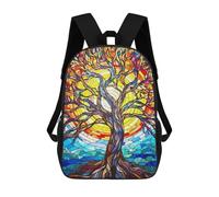 sinyumoney Stained Glass Tree Zaini Stampati in 3D, Borsa Scolastica Casual Per Bambini, Borsa Scolastica Alla Moda Per Ragazzi, Studenti Delle Scuole Medie 17inch