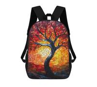 sinyumoney Stained Glass Tree Zaino Per Bambini Stampato in 3D Zaino Scolastico Per Bambini Zaini Da Viaggio Per Bambini Borse Per Libri Ad Alta Capacità Zaino Per Bambini Zainetto 17inch