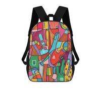 sinyumoney Stalking Lion in Tall Grass Zaino scolastico per bambini con stampa 3D, ideale per viaggi e letture, per ragazzi e studenti delle elementari, Handy Vibes, 17"