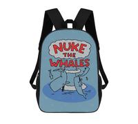 sinyumoney Stampa 3D Astronaut Riding A Whale in Space Zaini Scuola Per Bambini, Zaini Per Ragazzi Grande Zaino Da Viaggio, Zaini Da Giorno, Nuke The Whales Cartoon, 17"