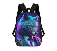 sinyumoney Stampa 3D Celestial Steampunk Fox Zaini Scuola Per Bambini, Zaini Per Ragazzi, Grande Zaino Da Viaggio, Zaini Da Giorno, Boss Wolf In Suit, 17"