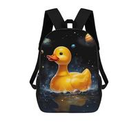 sinyumoney Stampa 3D Duck And Castle Zaini Scuola Per Bambini Da 17 Pollici Borse Per Libri Per Ragazzi Grande Zaino Da Viaggio, Zaini Da Giorno, Rubber Duck Space, 17"