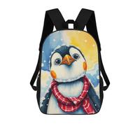sinyumoney Stampa 3D Duck And Castle Zaini Scuola Per Bambini Da 17 Pollici Borse Per Libri Per Ragazzi Grande Zaino Da Viaggio, Zaini Da Giorno, Cute Penguin In Inverno, 17"