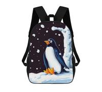 sinyumoney Stampa 3D Duck And Castle Zaini Scuola Per Bambini Da 17 Pollici Borse Per Libri Per Ragazzi Grande Zaino Da Viaggio, Zaini Da Giorno, Meme invernale Penguin, 17"