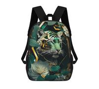 sinyumoney Stampa 3D Edinburgh Scotland Nightscape Illustrazione Zaini Scuola Per Bambini, Zaini Per Ragazzi Grande Zaino Da Viaggio, Zaini Da Giorno, Astratto Gold Green Tiger, 17"